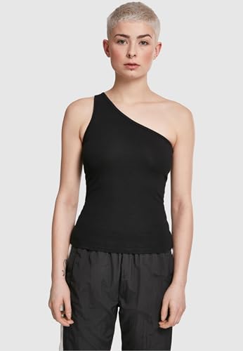 Urban Classics Ladies Asymmetric Top Mujer Top Negro L 95% algodón, 5% elastán Regular