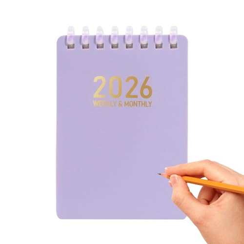 Planeador diário - agenda primavera 2026, livro A7 tamanho da mala para tomada de pontos, reuniões universitárias