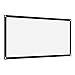 Projection Screen Kit, 16:9 Thicken Portable Non Crease Soft White Polyester Projector Curtain Projection Screen for Home Theater Conference Outdoor Camping Movie, White and