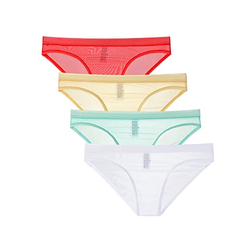 COMLIFE Mens Transparent Mesh See Through Flat Pouch Underpants Brief Triangle Briefs Underwear
