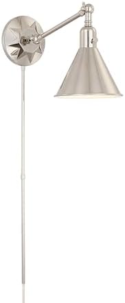Crystorama Morgan 1 Light Polished Nickel Task Sconce