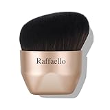 Raffaello Angled kabuki Foundation Brush: Fast, Flawless Foundation - Dense Soft Bristles for Streak-Free Liquid, Cream & Powder - Ergonomic Handle for Effortless Blending & Buffing (Champagne Gold)