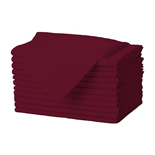 Gee Di Moda Cloth Napkins - 17 x 17 Inch Burgundy Dinner Napkins - Set of 12 Soft & Absorbent Washable Fabric Cloth Table Napkins with Hemmed Edges for Hotel Restaurant, Holiday Parties & Wedding by Gee Di Moda - Used condition - US$14.90