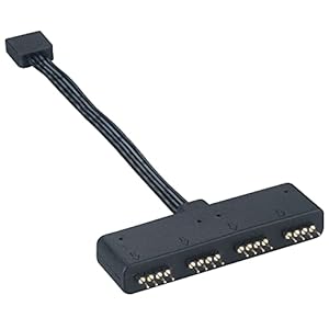 Akasa RGB LED Splitter Cable | 1-to-4 RGB Fan Splitter Hub | 4-Pin Female to Male Connector | for Connecting RGB Strips, RGB Fan & RGB LED lighting devices | 10cm | AK-CBLD02-10BK