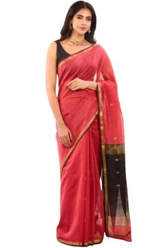 Image of SGF11 Women's Kanjivaram Soft Cotton Linen Silk Saree With Blouse Piece
