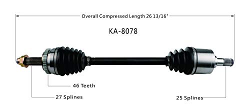 TrakMotive KA-8078 CV Axle, 1 Pack