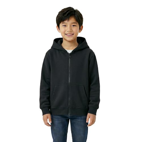 Image of HOODLIFE Kids Zip-Up Hoodie Sweatshirt for Boy Soft Cotton Blend Hooded Jacket with Pockets, Comfortable Everyday Wear for Kids