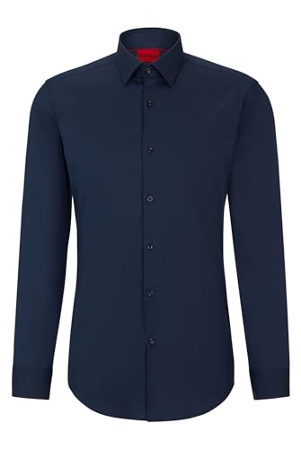 HUGO Hommes Kenno Chemise Slim Fit en Popeline de Coton mélangé