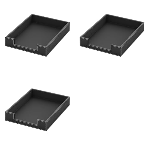 Organisateurs et accessoires de bureau en cuir lot de 3 bacs empilables