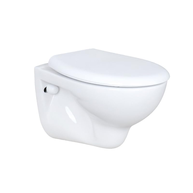 Wand Hänge-WC - Tiefspüler aus Sanitärkeramik, inkl. Soft-Close Deckel (Absenkautomatik), wandhängend &...