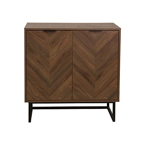 Nathan James Enloe Modern Storage, Free Standing Accent Cabinet For Hallway, Entryway Or Living Room, Walnut/Black #TOP6