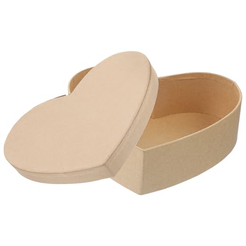 Parliky Caja de Almacenamiento en Forma de Corazón de Papel Kraft Natural, Tamaño 16.5x14.2x5 Cm, Caja de Papel para Embalaje de Regalos y Dulces, Adecuado para Festivales y Decoración
