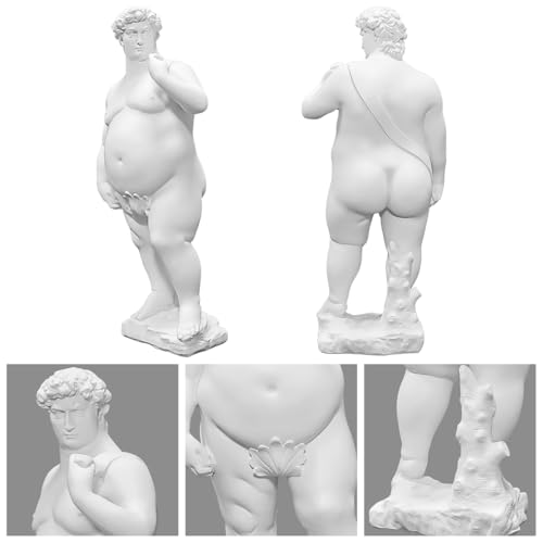Estatua creativa de David gordo de resina de 13.78 pulgadas miniatura 3