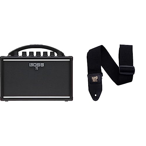 Boss Katana Mini - 7-Watt Combo Amp & Ernie Ball Polypro Guitar Strap, Black (P04037)