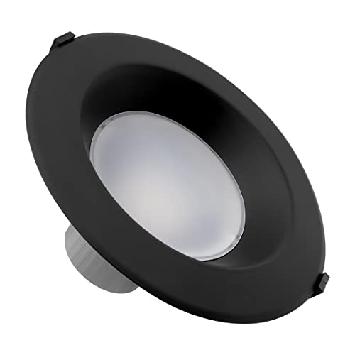 Maxxima 8" Recessed Commercial Led Downlight, Selectable Color Temperature/Wattage, Black Trim, Up To 2200 Lumens, Low Voltage 0-10V Slide Dimmer Switch #TOP2