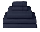 Mellanni Bed Sheet Set - HIGHEST QUALITY Brushed Microfiber 1800 Bedding - Wrinkle, Fade, Stain Resistant - Hypoallergenic - 5 Piece (Split King, Royal Blue)