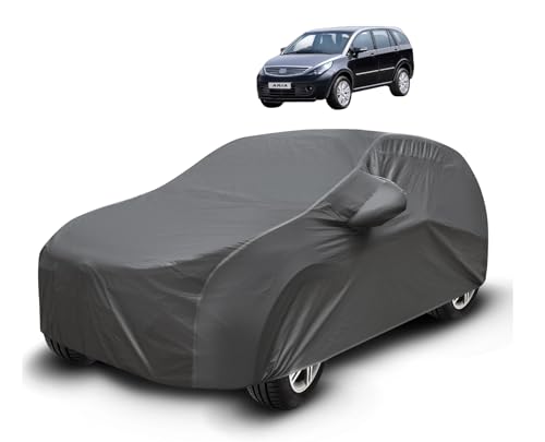 Image of Auto Hub Waterproof Car Cover Compatible with Tata Aria with Mirror Pockets, Soft Cotton Lining, Aria Car Cover Waterproof, Grey