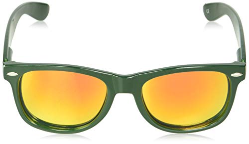 NCAA Miami Hurricanes MIAFL-2 Green Frame, Orange Lens Sunglasses, One Size, Green2