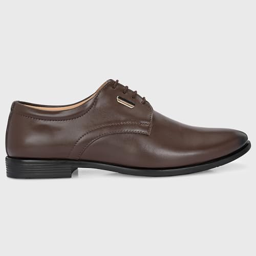 Image of Centrino Men's Formal Shoe | Stylish with Soft Cushioned Insole | Sleek Lace-Up Design for Formal Look | Durable with Anti-Skid Sole | Ideal for Office Wear 9429