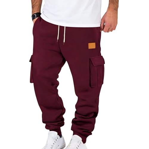 Pantalon de survêtement cargo homme ample stretch à poches