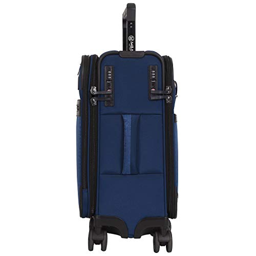 M&A Dual Opening Wide Trolley Hardside Luggage, Navy Blue, Carry-On 22-Inch4