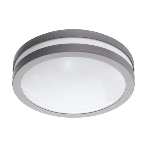 EGLO connect LED Außen-Deckenlampe Locana-C, Smart Home Außenleuchte für Wand und Decke, Deckenleuchte aus Stahl und Kunststoff, Farbe: Silber,...