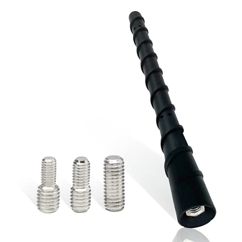 Vecys Antenne Toit Voiture Antenne Radio Universelle Remplacement Mât Fouet d'Antenne de Réception 18,1 CM avec M4, M5, M6 Adaptateur pour Camion FM AM Stéréo