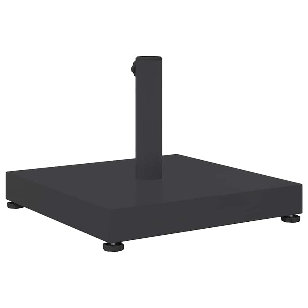 Supporto per ombrellone grigio scuro, 45 x 45 x 31,5 cm, in acciaio resistente alle intemperie, per giardino, terrazza, balcone, stabile supporto per ombrellone con peso e supporto per tubi