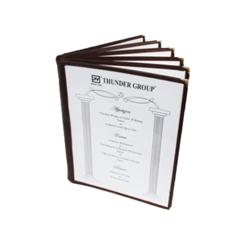 A-to-Z Supply PLMENU-6BR Menu Cover, 8-1/2" x 11", 6-Page Book fold, Flexible, Plastic Laminate Folder, Brown