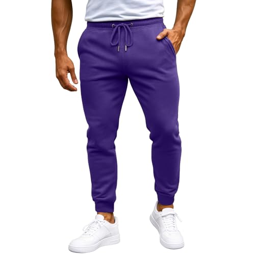 Mens Fleece Active Athletic Workout Jogger Sweatpants for Men with Pockets and Drawstring