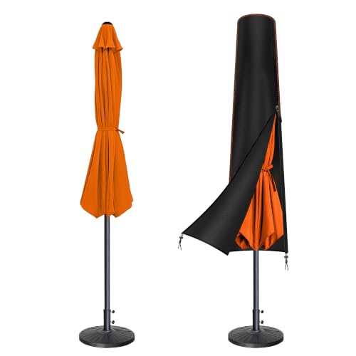Enzeno Parasol Cover Waterproof Outdoor Garden Umbrella Cover with Zipper Fit for Patio Parasols - 210 Oxford Fabric Anti-UV Windproof 190x30x50cm