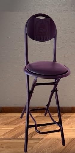 CSS New 24-inch Seating Height Kitchen Chairs for Cooking Women Folding Stool AUR Chair with Foot Rest & Higher Height for Kitchen Office Breakfast Padded Black (1)