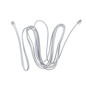 3NH 3X(6P6C RJ11 Telephone Extension Fax Modem Cable Line 9.8Ft Length White M2N4)