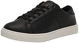 Calvin Klein Men's Arden Sneaker, Black Leather, 11