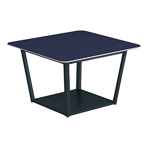 【メーカー配送・設置・組立】コクヨ ミーティングテーブル リージョン 正方形 ボックス脚 ミドルローテーブル 幅105×奥行105×高さ62.4cm リノリウム天板 チャコール 脚ブラック LT-RG1010MLE6AF66