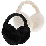 SEWACC 2pcs Fuzzy Winter Ear Muffs, Warm Keeping Ear Muffs for Men Women, Stylish And Foldable, Perfect for Outdoor Activities