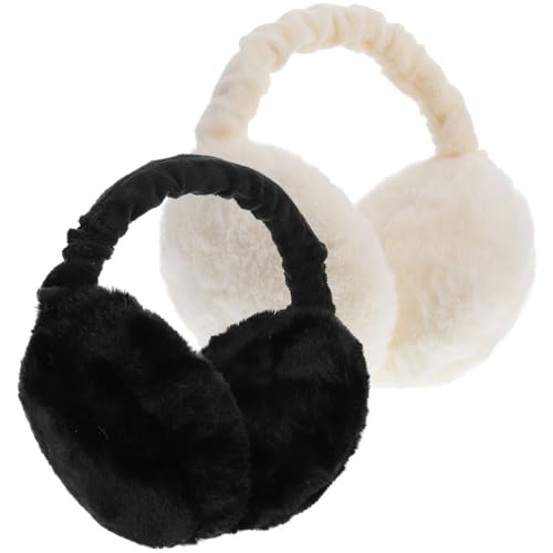 SEWACC 2pcs Fuzzy Winter Ear Muffs, Warm Keeping Ear Muffs for Men Women, Stylish And Foldable, Perfect for Outdoor Activities