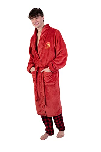 Ultra Game NCAA Men's Lounge Bath Robe Cardinal Red2