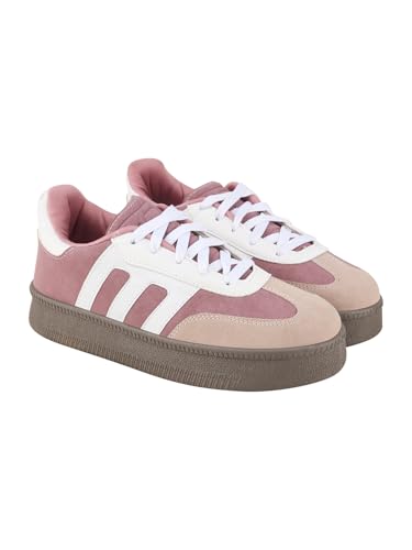 Image of Shoetopia Women's Casual Sneakers || Lace-Up Low-Top Shoes with Cushioned Sole || Trendy Daily Footwear Walking Shoes