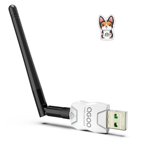 Class 1 Long Range Bluetooth Adapter for PC, QGOO USB Bluetooth Adapter for PC 5.3+EDR, Bluetooth Dongle Bluetooth Receiver Support Windows10/8.1/8/7?white-029?