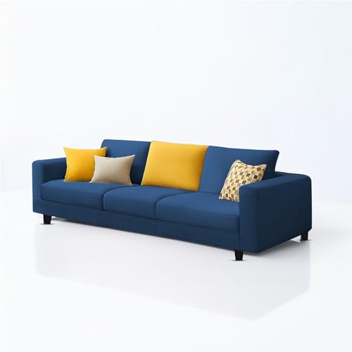 Image of Galib 3 Seater Sofa Set for Living Room (Blue Fabric) Premium Fabric Sofa Set