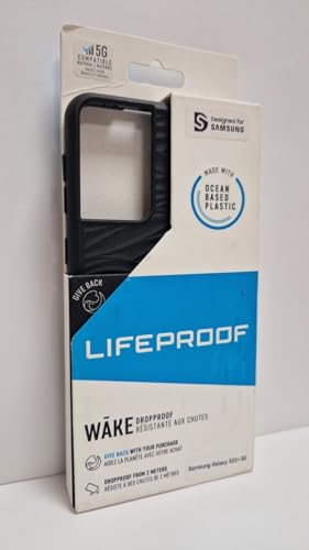 LifeProof Wake Case for Samsung Galaxy S21+ 5G, Shockproof, Drop Proof to 2 Meters, Protective Thin Case, Sustainably Made from Recycled Ocean Plastic, Black