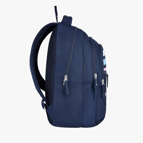 Image of Genie Backpack for Girls Laptop Sleeve, Three Compartments and Organiser with Padded Shoulders |Best for Books,Stationery,Lunch Box & Essentials