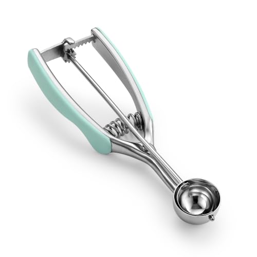 Image of Spring Chef Extra Small Stainless Steel Melon Baller Scoop, #100, Mint | Mini Cookie Scoop for Baking with Trigger Release, Watermelon Scooper, 0.6 Tablespoon (Tbsp), Fruit Scooper and Baller