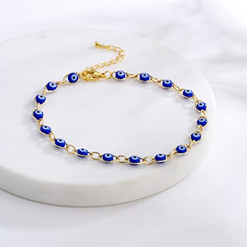 Gold Evil Eye Charm Anklet,18K Gold Plated Boho Beach Dainty Cute Tiny Lucky  Foot Chain Ankle Bracelet For Women #TOP1