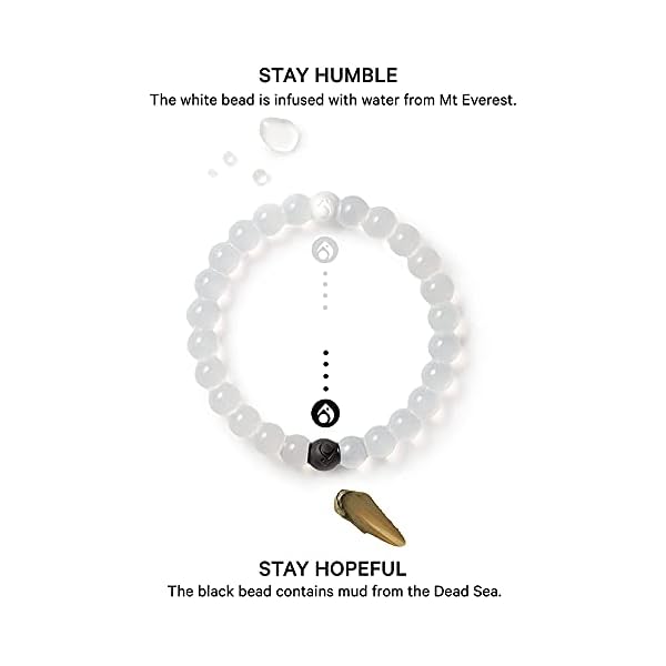 Lokai-Classic-Bracelet Lokai Beaded Bracelets for Women & Men, Classic Clear Style - Mental Health Awareness Bracelet Encourages Mental Wellness Slides-On for Comfortable Fit - Silicone Stretch Bead Bracelet Jewelry