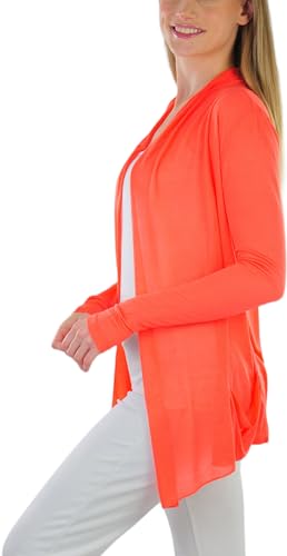 Image of ToBeInStyle Womens Open Front Long Sleeve Lightweight Asymmetrical Draped Cardigan with Side Pockets