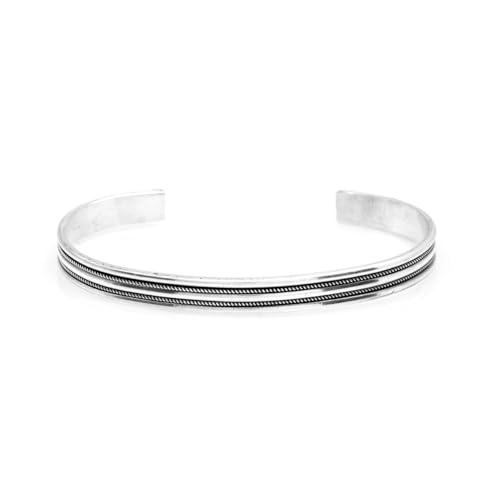 Manchette en argent sterling fait à la main pour homme au style affirmé