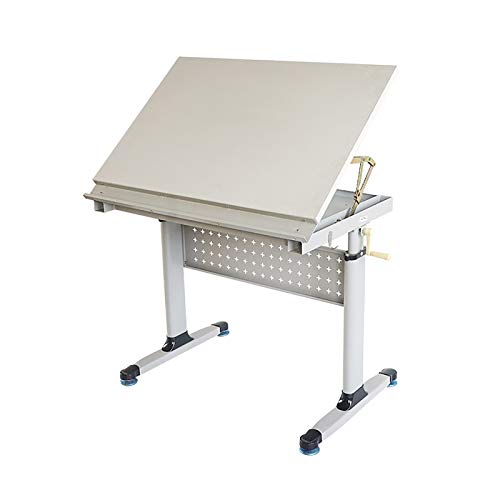 OTQEFTN Drafting Desks, Hand-Operated Lifting Wood Easel Table, Tiltable Drafting Tables Practical Lifting Drawing Table Art Workbench Construction Machinery Drawing Table Convenient Storage