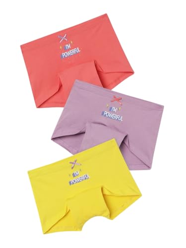 Image of mackly Girls Boxers (Pack of 3) - Cotton Boxer Shorts, Seamless Comfort, Mid Waist Boyshorts Panties